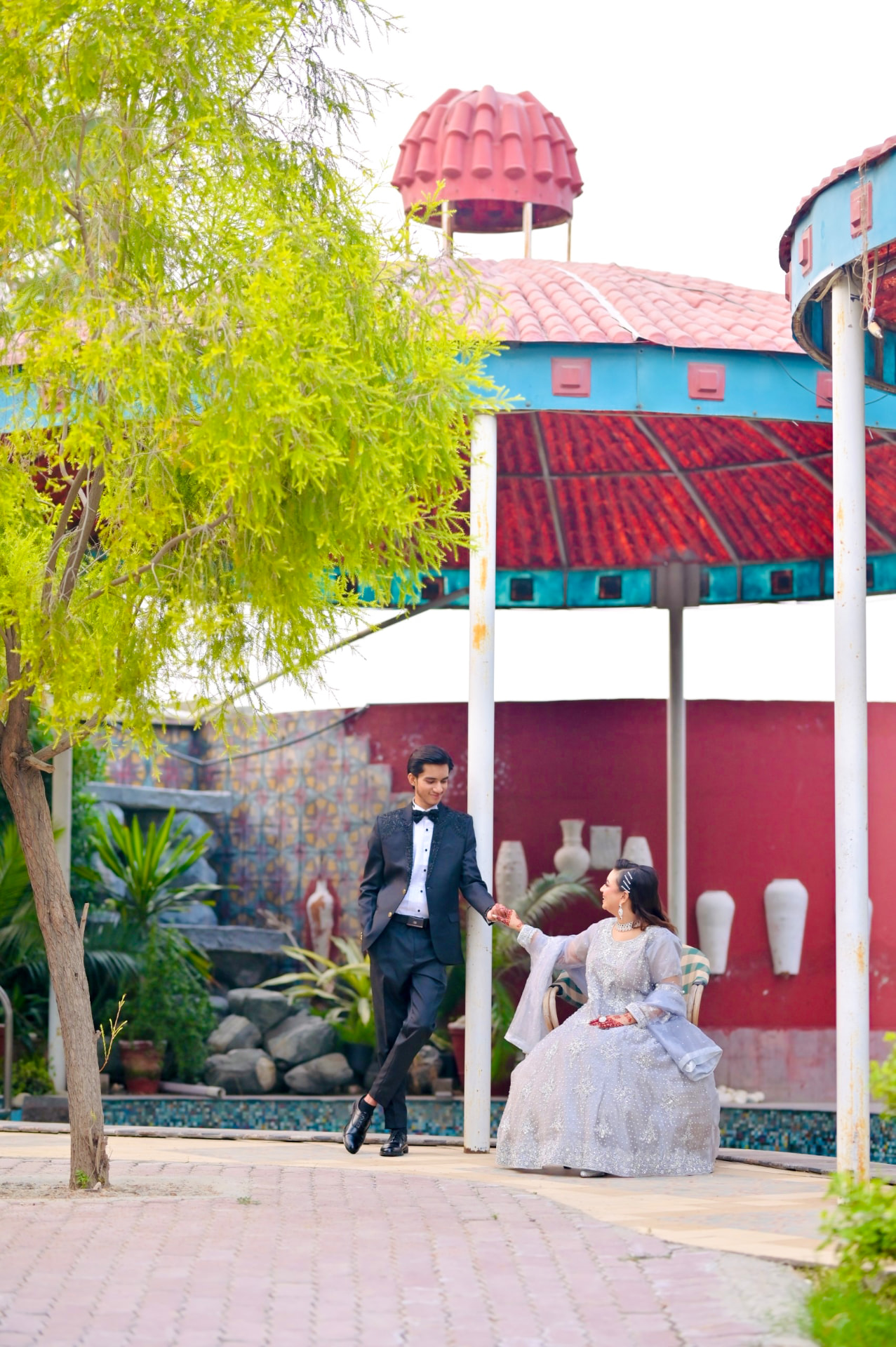 Guests celebrating at a catered wedding reception